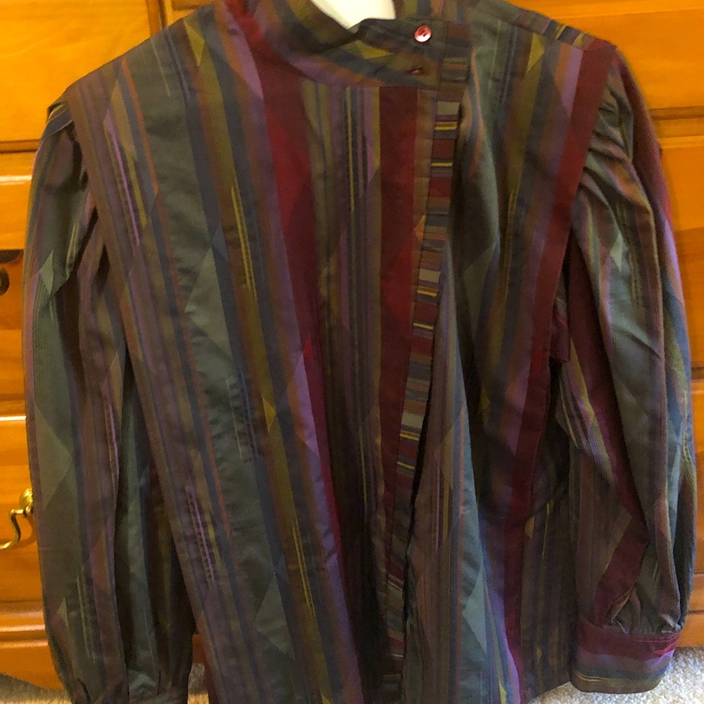 Simon Chang long sleeved multicolor blouse